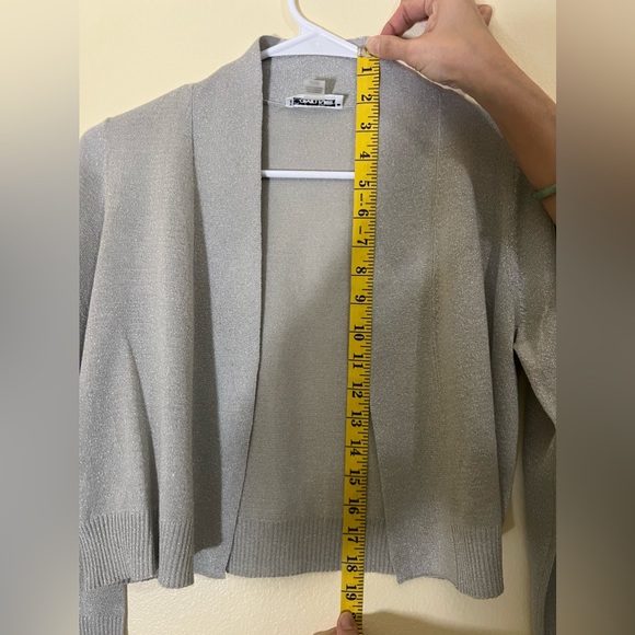Calvin Klein Short Cardigan Silver Cropped. New With Tags Size Small - Picture 7 of 12
